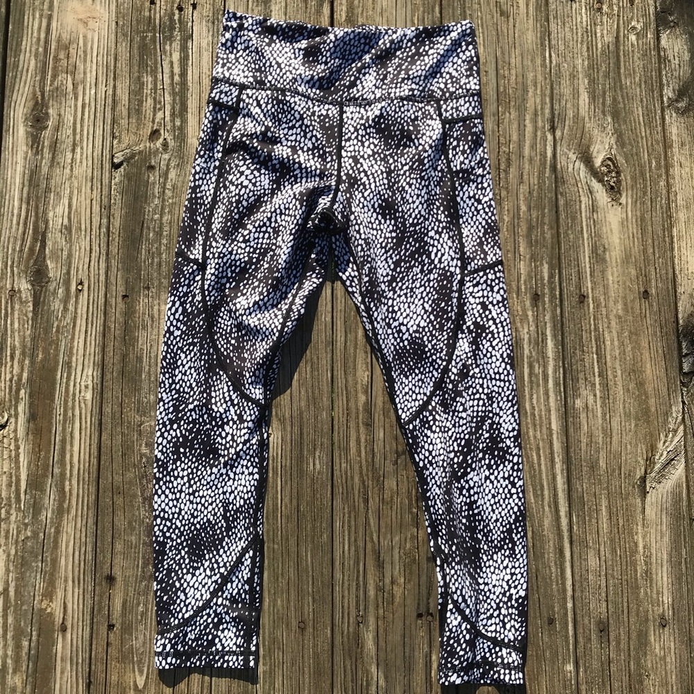 Zyia Yoga Pants Black & White Speckle 8-10
